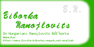 biborka manojlovits business card